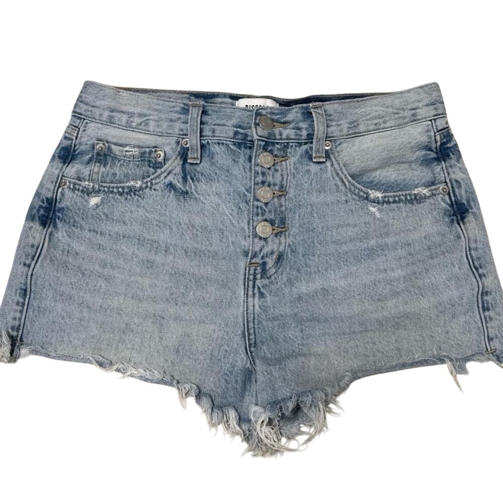 Pistola Nova High Rise Distressed Cutoff Button Fly Denim Jean Shorts Size 27